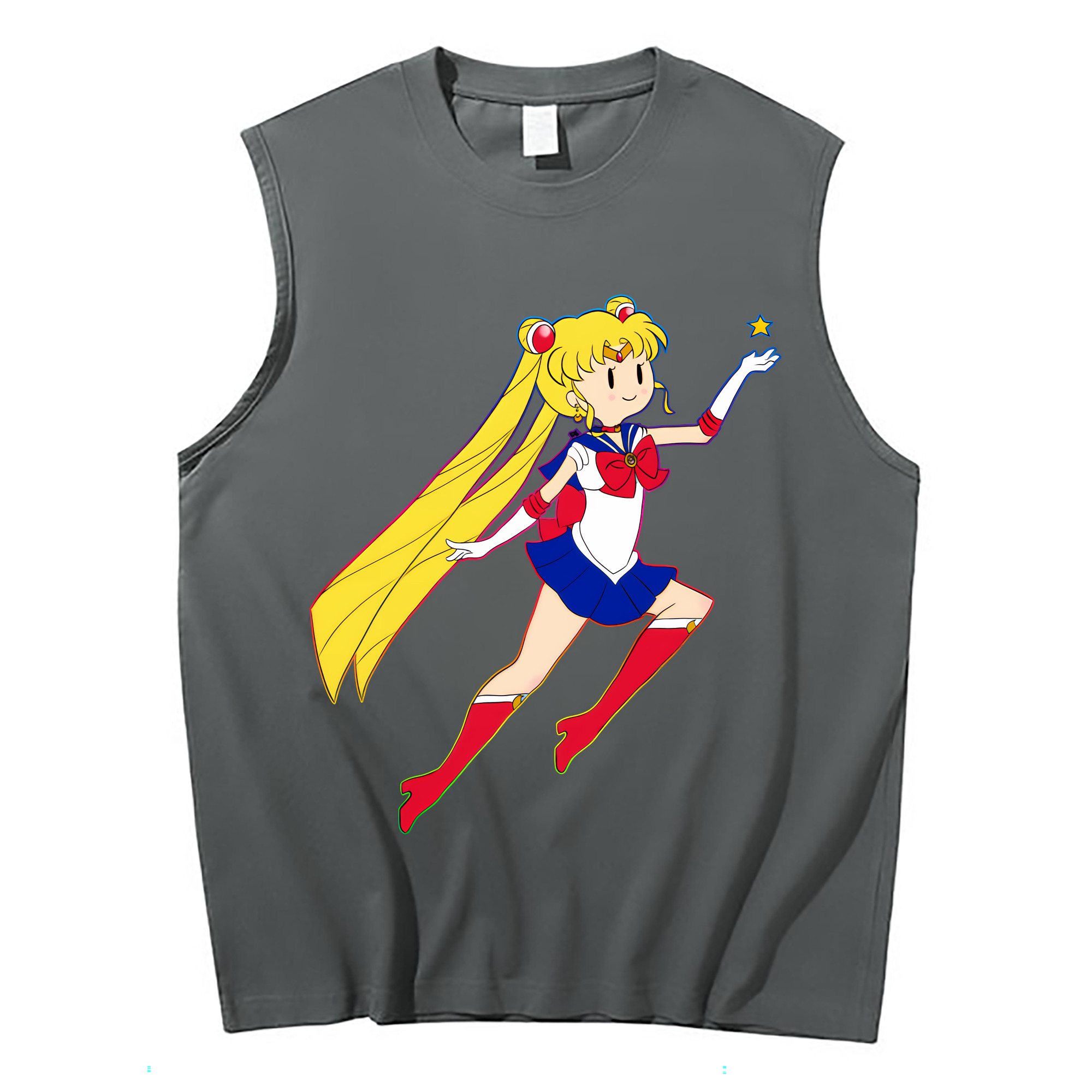 （画像用） 美少女戦士セーラームーン 月野 うさぎ つきの うさぎ Sailor Moon Tsukino Usagi コットン100％タンクトップ（フロントプリント）